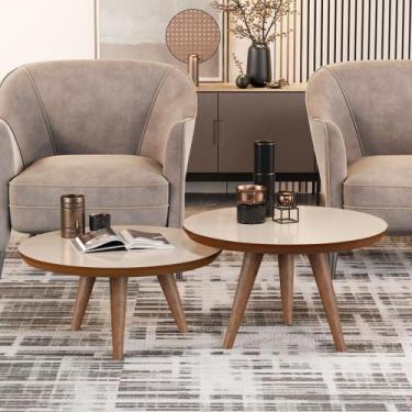 Imagem de Mesas De Centro Luma Decorativa Para Sala Com Pés Palito - JM3 MÓVEIS,