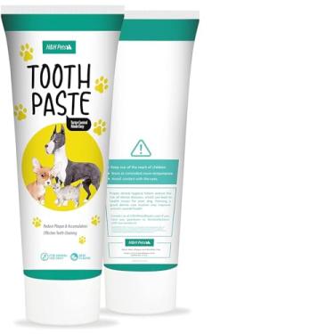 Imagem de H&H Pets Melhor escova de dente profissional para cães e gatos, conjunto de escovas de dentes para cães, perfeito para cães e gatos, suprimentos para cães - tamanho pequeno, 1 unidade de pasta de