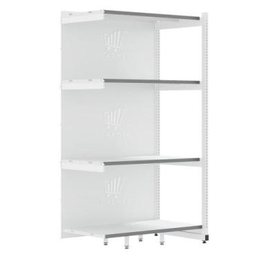 Imagem de Rack Fit Parede 1 Continuação 2,02X0,90X0,60 4 Bandejas Amapá, Branco 