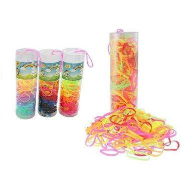Imagem de Tubo c/ 200 Unidades Elásticos Silicone p/ Cabelo colorido - Lynx prod