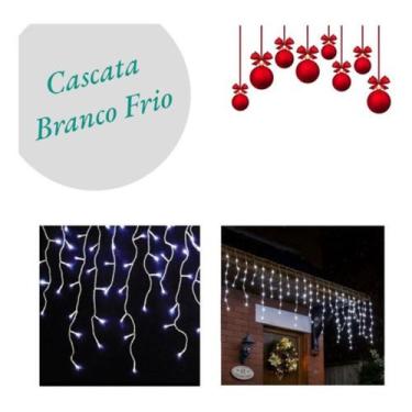 Imagem de Cascata 200 Leds 5m Pisca Pisca Branco Enfeite Natal Decorativo - DONM