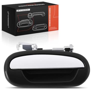 Imagem de A-Premium Maçaneta externa do lado do passageiro traseiro direito compatível com Lincoln Navigator 1998 1999 2000 2001 2002, caixa preta com alavanca cromada, substituição # F85Z7826600