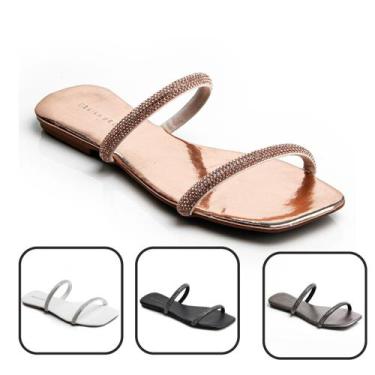 Imagem de Sandália Rasteirinha com Brilho Tamanhos Especial  - Menina Brasil , C