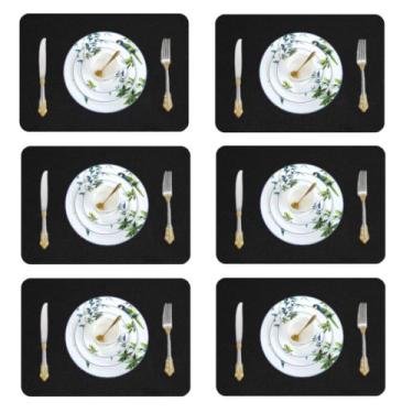 Imagem de Jogo Americano Sousplat Retangular 2 peças Limpa Facil couro - GENERTO