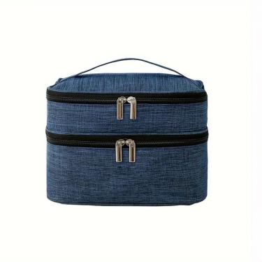 Imagem de Necessaire Viagem Bolsa Dupla Organizador Azul