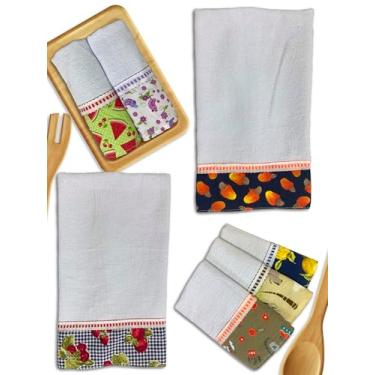 Imagem de Pano de Prato Pé de Galinha Barrado Gourmet Sortido 10 Peças PRÍNCIPE