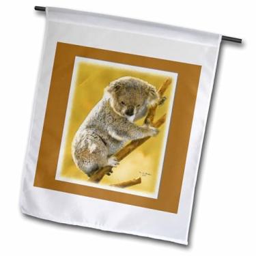 Imagem de 3dRose fl_20530_1 Bebê urso coala em um membro de árvore bandeira de jardim pintura a óleo digital, 30 x 45 cm