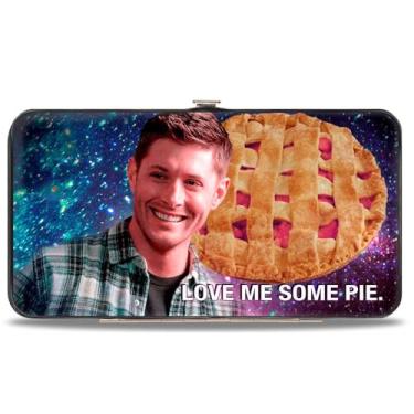Imagem de Buckle-Down Buckle-Down Hinge adulto unissex - Dean Smiling/Pie Galaxy Blue-Purple Fade + carteira sobrenatural preta/branca, multicolorida, 7 x 4 EUA, Multicor, 7" x 4"