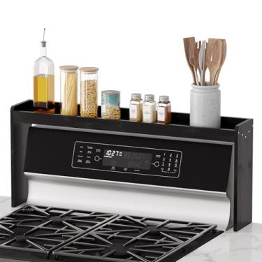 Imagem de SpaceAid Prateleira de bambu para temperos sobre o fogão, organizador de cozinha de 80 cm, prateleira superior de temperos, armazenamento de bancada de 29,5 cm de altura, prateleira de organização