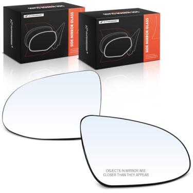 Imagem de A-Premium Vidro espelhado não aquecido do lado do motorista e do passageiro de 2 peças com placa de suporte compatível com Toyota Camry 2012 2013 2014 - Espelho retrovisor lateral externo