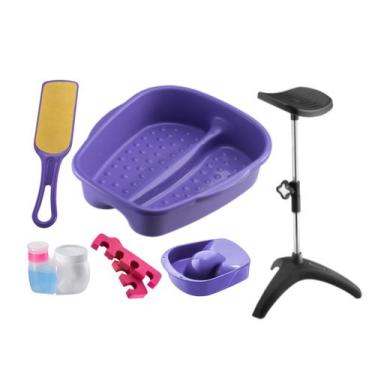 Imagem de Kit Manicure Pedicure Tripé + Tigela mão + Bacia Pés + Lixa + Separado