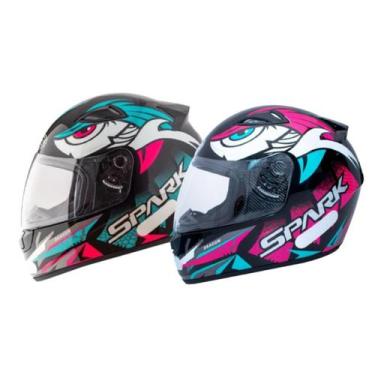 Imagem de Capacete Moto Feminino Ebf Spark Dragon Tiffany E Rosa Par, Tiffany / 