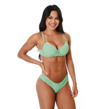 Imagem de Conjunto Sutiã Canelado e Calcinha Lingerie Sensual Lingerie Sexy e Se