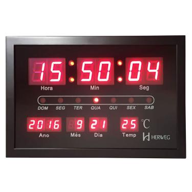 Imagem de Relógio de Parede Digital Herweg 6289 034 Preto