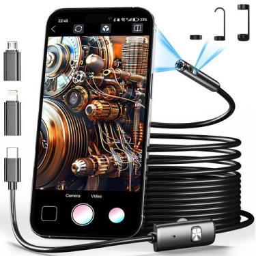 Imagem de Câmera endoscópica CARPDIM Dual Lens 1980P 5m para iPhone Android