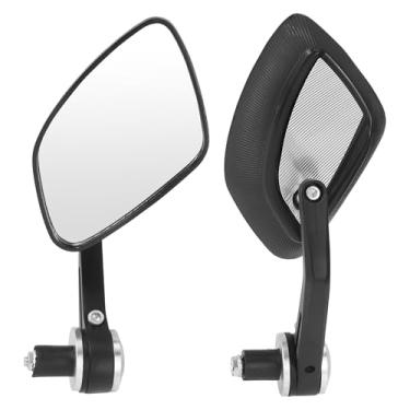 Imagem de Partuto 1 par de espelhos retrovisores de motocicleta universal alumínio branco espelho retrovisor lateral prateado curvo tipo alça curta