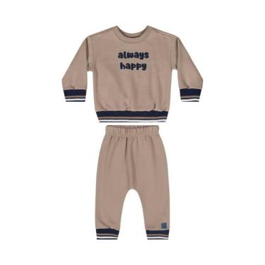 Imagem de Conjunto com Blusão e Calça em Moletom para Bebê Menino Quimby, Marrom