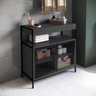 Imagem de Gabinete de Banheiro Industrial Avis 2 PT Preto