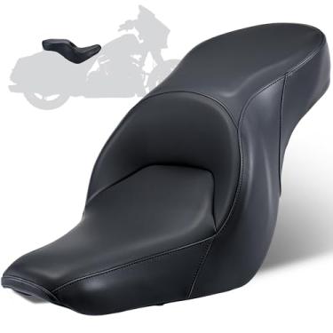 Imagem de MoKitDora Assento De Motorista E Passageiro Softail Uma Peça Para Harley Low Rider Fxlr Fxlrs Fxlrst Sport Glide Flsb 2018 Ou Posterior, Listras Costuradas