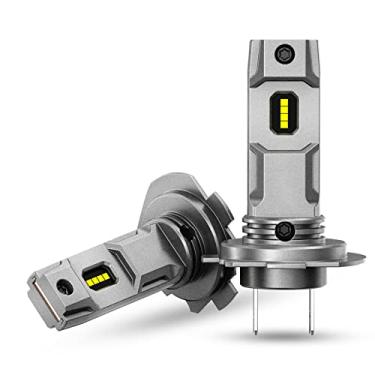 Imagem de Chusui Lâmpadas de farol LED H7, 50 W 10.000 LM Kit de conversão de faróis LED super brilhantes 6500K IP68 à prova d'água, pacote com 2 CX