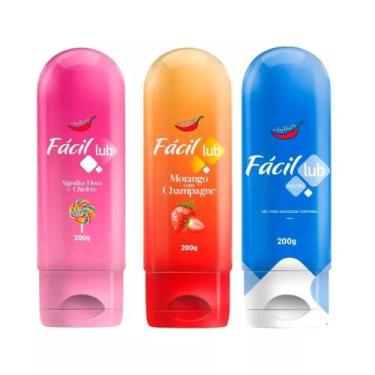 Imagem de Kit 3 Géis Corporais Neutros 200g Fácil Lub Chillies  Uso Externo