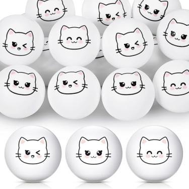 Imagem de Soulchen 24 Peças Bolas De Tênis Mesa Para Gatos 40 Mm Novidade Brinquedos Infláveis Presente Aniversário Prática Ao Ar Livre Animal Estimação