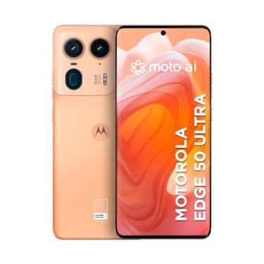 Imagem de Smartphone Motorola Edge 50 Ultra 5G - 512GB 24GB (12GB RAM+12GB Ram Boost) 50MP Ultra-Pixel AI Camera IP68 NFC- Peach Fuzz Vegan Leather