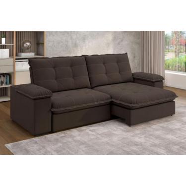 Imagem de Sofá Retrátil e Reclinável Slim 250cm 4 Lugares Fofao Premium - Best H