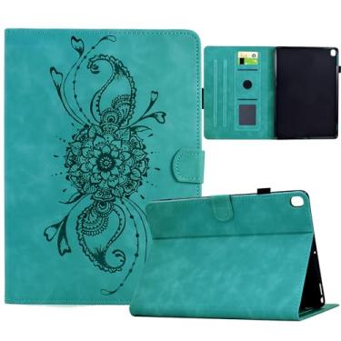 Imagem de Luksinlong Capa para Samsung Galaxy Tab S6 Lite 10,4 polegadas 2024 2022 2020 (SM-P610/P615), capa protetora Mandala Flip Book com capa flip de couro PU para tablet Samsung S6 Lite - azul claro