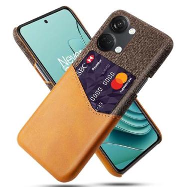 Imagem de Capa para Oneplus ACE 2v,Tela e tampa de couro PU,Antideslizante,360°cobertura completa à prova de choque com 1 slot de cartão atrás,Prevenção de queda-Brown