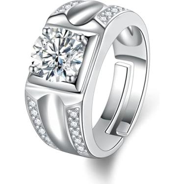 Imagem de Anel De Casamento Ajustável De Abertura Para Homens Moissanite Live Overpowering, Mz002 (1.2 Carats), Adjustable opening