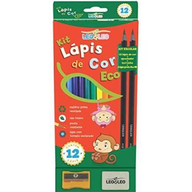 Imagem de Lapis De Cor Sextavado Eco 12Cores C/Kit Escolar - LEONORA