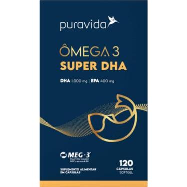 Imagem de Ômega 3 Super DHA 1000mg EPA 400mg Puravida 120 Cápsulas, Sem sabor