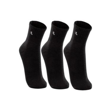 Imagem de Kit 3 meia lupo com cano médio ref:3245 masculino, Preto, 37/0