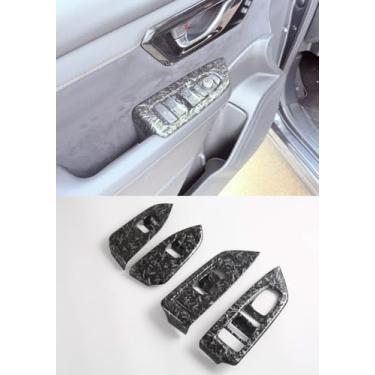 Imagem de APEXRA Capa de painel de botão de elevação de vidro para porta de carro com acabamento adequado para Subaru Forester 2025 Acessórios de carro ABS Moldura de interruptor de elevação de vidro com