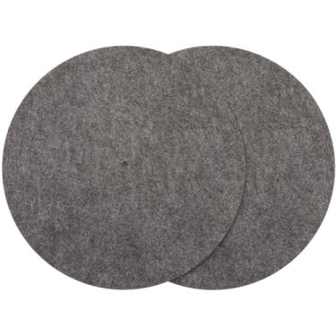 Imagem de CRASPIRE Tapete para toca-discos de vinil 29 cm, cinza, antiderrapante, antiestática, disco redondo, protetor de lã, para limpeza de ressonância úmida, saída de áudio para casa