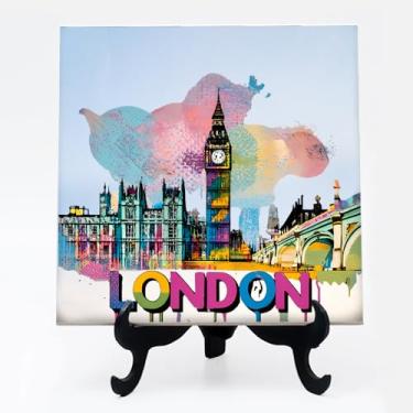 Imagem de Quadro azulejo Londres london Big Ben Aquarela 25