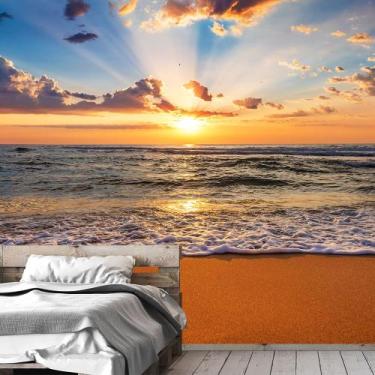 Imagem de Papel de Parede Praia Paisagem Mar Natureza Sala Adesivo - 117pcm - Al