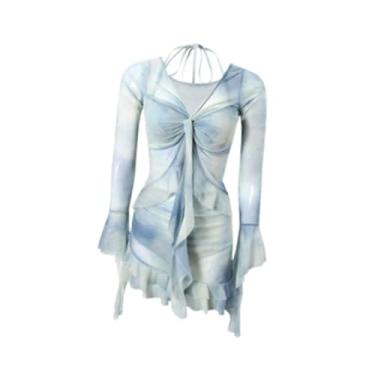 Imagem de UGPLM Maiô feminino, moda praia, manga comprida, respirável, conjunto de biquíni, roupa de banho para surf, esportes aquáticos e viagens