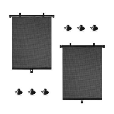 Imagem de GolTHd 2 peças para-sol universal para janela lateral do carro, para-sol para janela lateral de carro com ventosas, para sedãs, caminhões, SUVs, jipes, hatchbacks, proteção contra raios UV (40,6 cm x
