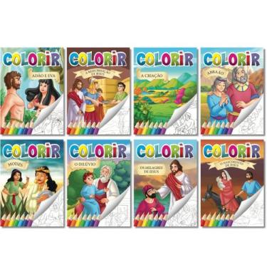 Imagem de Coleção Para Colorir Da Bíblia - 8 Mini Livros - Didáticos - Diversão 