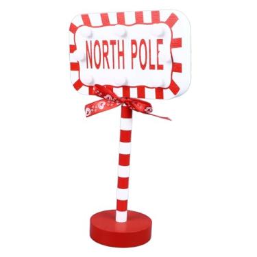 Imagem de TOPINCN LED Papai Stop Here Tree Topper Wooden Christmas Sign Decor Com Luzes Quentes para Decorações de Festas de Jardim de Quintal de Férias (Retângulo)