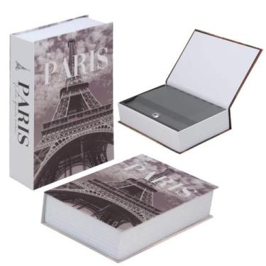 Imagem de Cofre Livro Camuflado Estante Porta Jóias Com Chave Médio - Uny Home