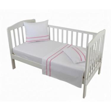 Imagem de Kit Berço Bebê 5 pçs Menino e Menina Enxoval Maternidade em Micro Perc