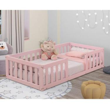 Imagem de Cama Infantil Com Grade Bia Maray - Atacadão Maray, Quartzo Rosa