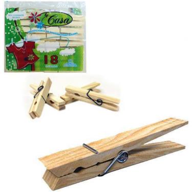 Imagem de Prendedor De Roupa Madeira Com 18 Peças
