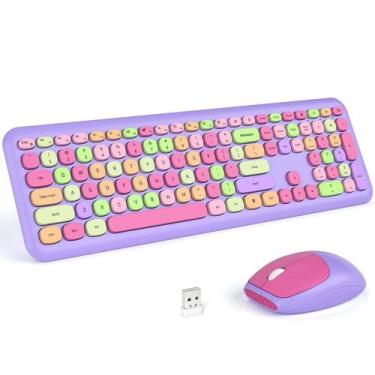 Imagem de Combinação de teclado e mouse sem fio KNOWSQT Pale Purple