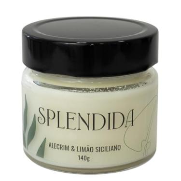 Imagem de Splendida Vela Aromática, Alecrim e Limão Siciliano, Branco, 140g, Blend de Ceras Vegetais, Fragrância Intensa do Alecrim com o Frescor do Limão, Criando Uma Atmosfera Revitalizante e Relaxante.