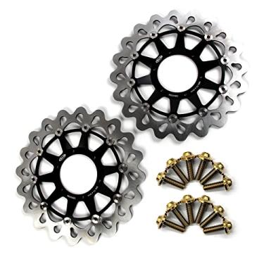 Imagem de Arashi Discos de freio dianteiro Rotores com parafusos de montagem para Honda CBR1000RR 2006-2007, VTR1000 SP1 RC51 2000-2004, acessórios de substituição de motocicleta preto