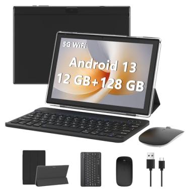 Imagem de Tablet Android 13, 10 polegadas, 12 GB de RAM, 128 GB ROM/1 TB expansível, tablets 2 em 1 com capa Stylus, processador quad-core 2,0 GHz UPC, tela sensível ao toque HD 1280 x 800 IPS, 5G WiFi6 BT 5.0